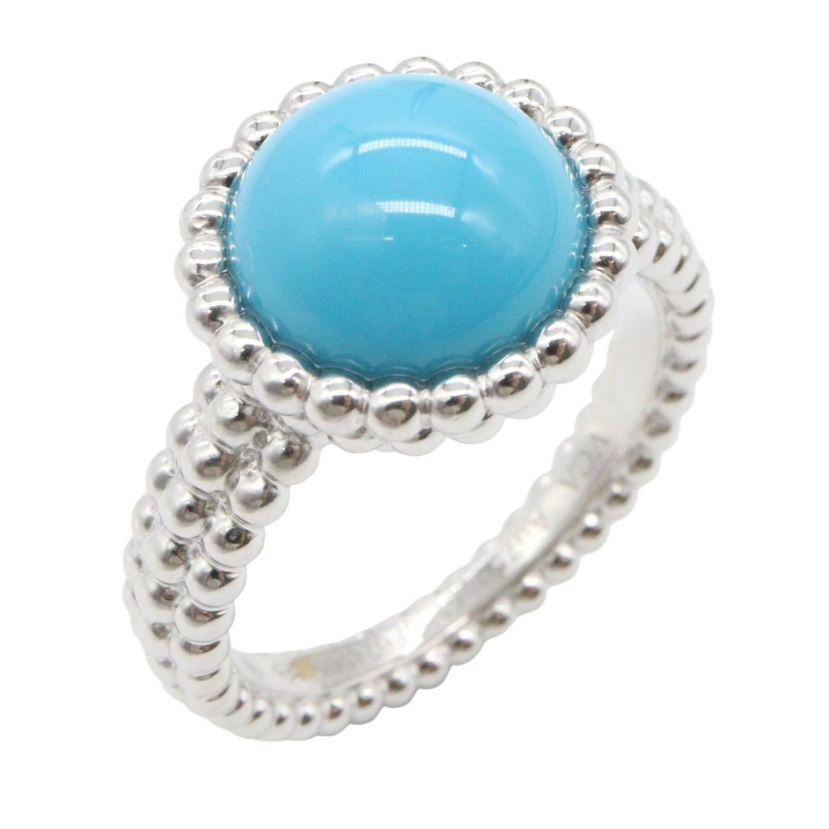 Van Cleef & Arpels Perlee Ring 18K White Gold with Turquoise