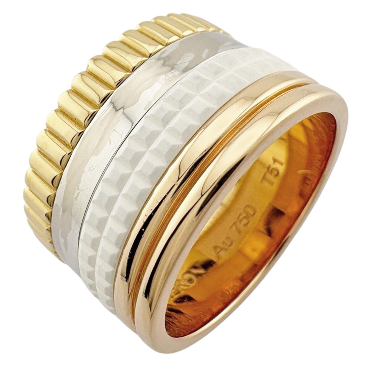 Boucheron Ring Large 18K Tricolor Gold