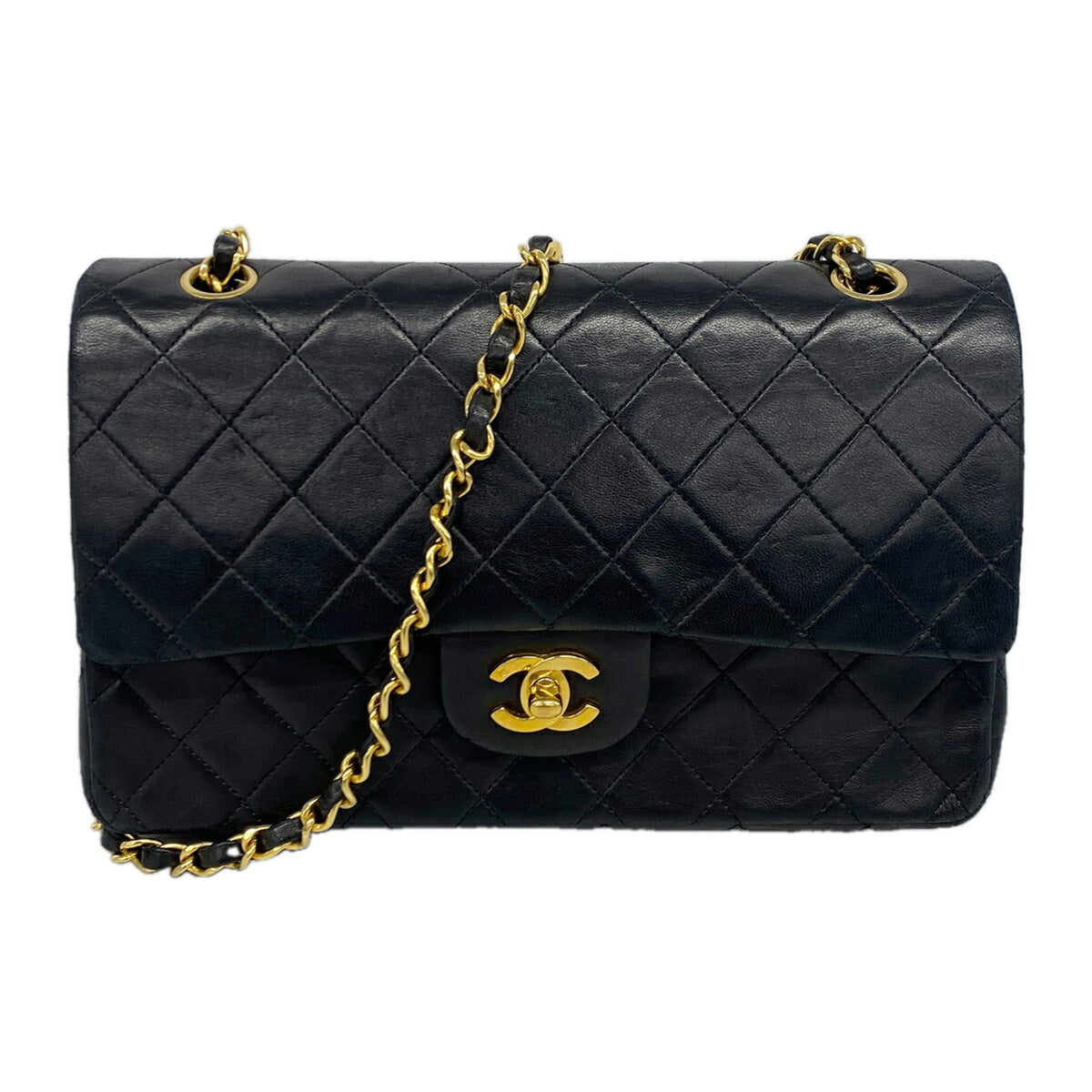 Chanel Vintage Classic Double Flap Bag Quilted Lambskin Medium