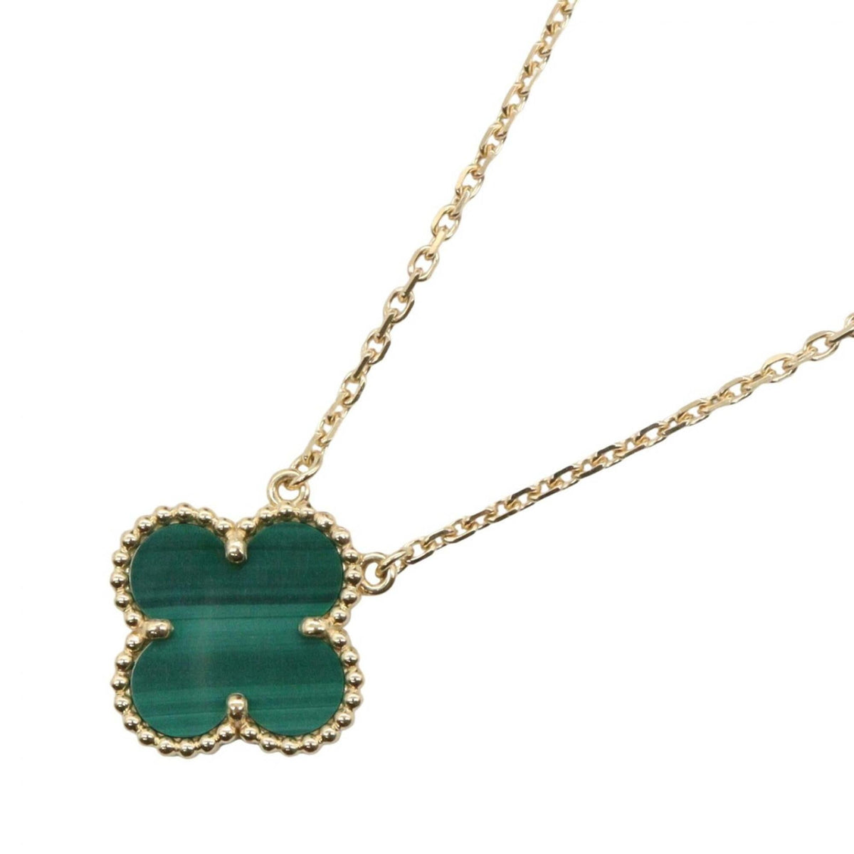 Van Cleef & Arpels Vintage Alhambra Pendant Necklace 18K Yellow Gold and Malachite