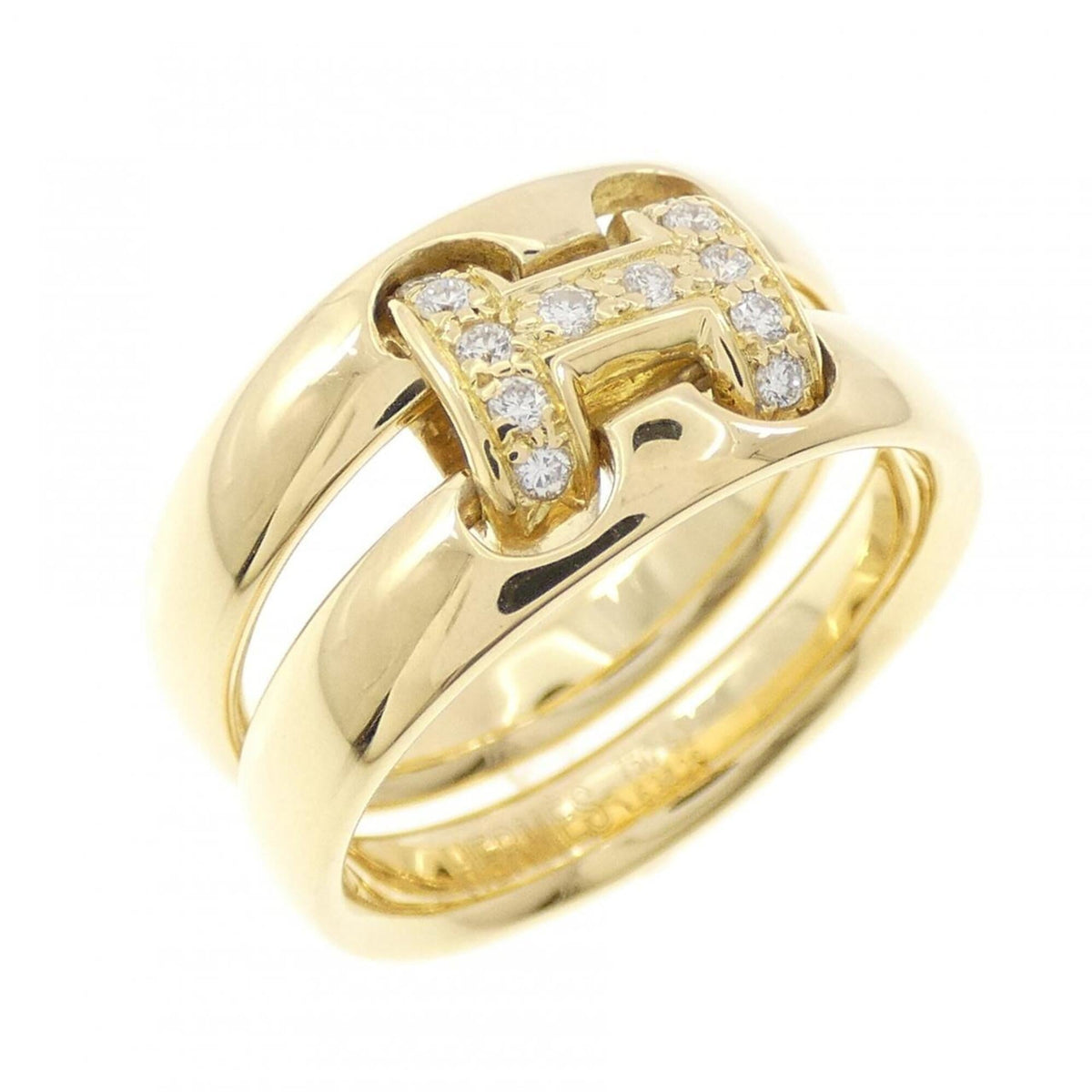 Hermes Olympe Ring 18K Yellow Gold and Diamond