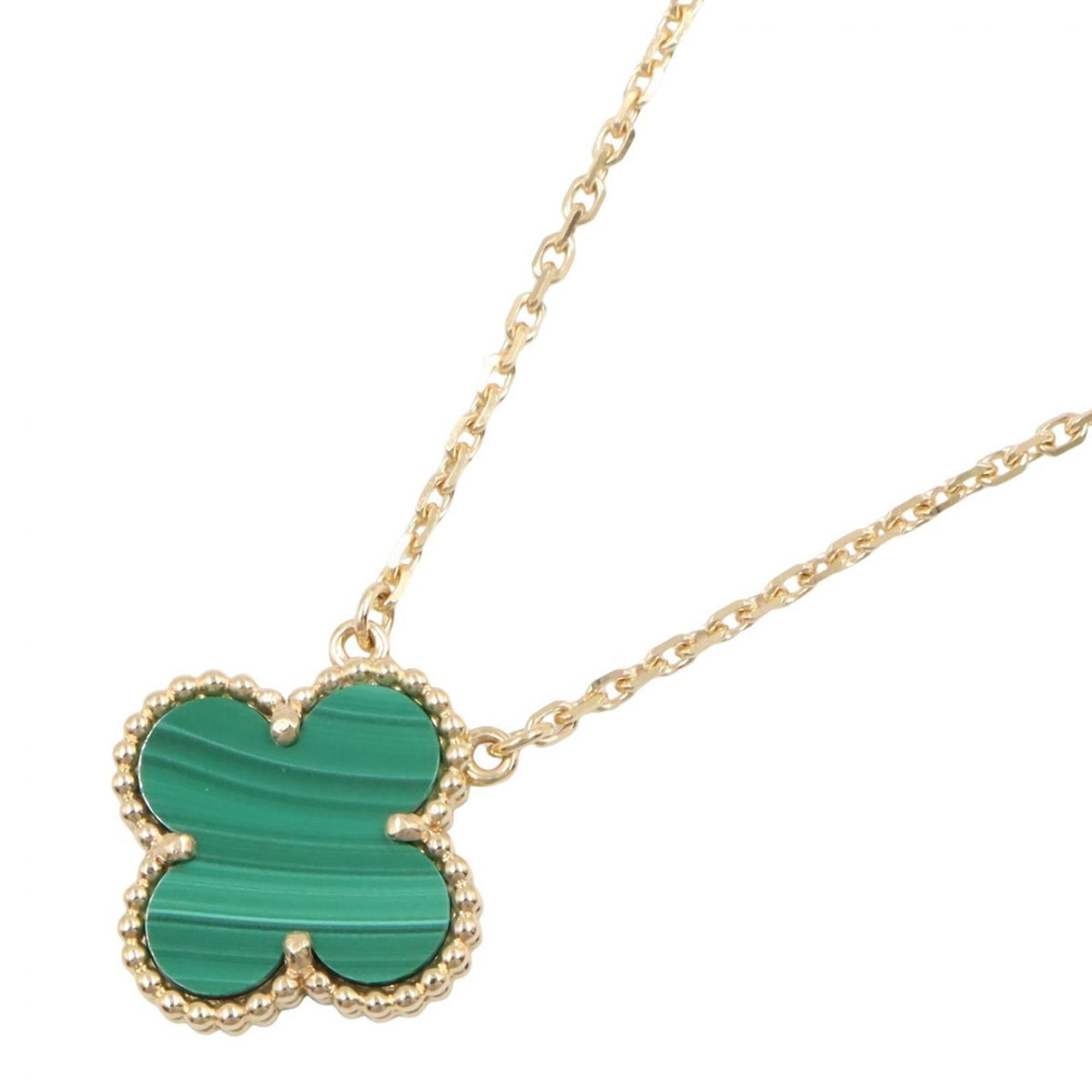 Van Cleef & Arpels Vintage Alhambra Pendant Necklace 18K Yellow Gold and Malachite
