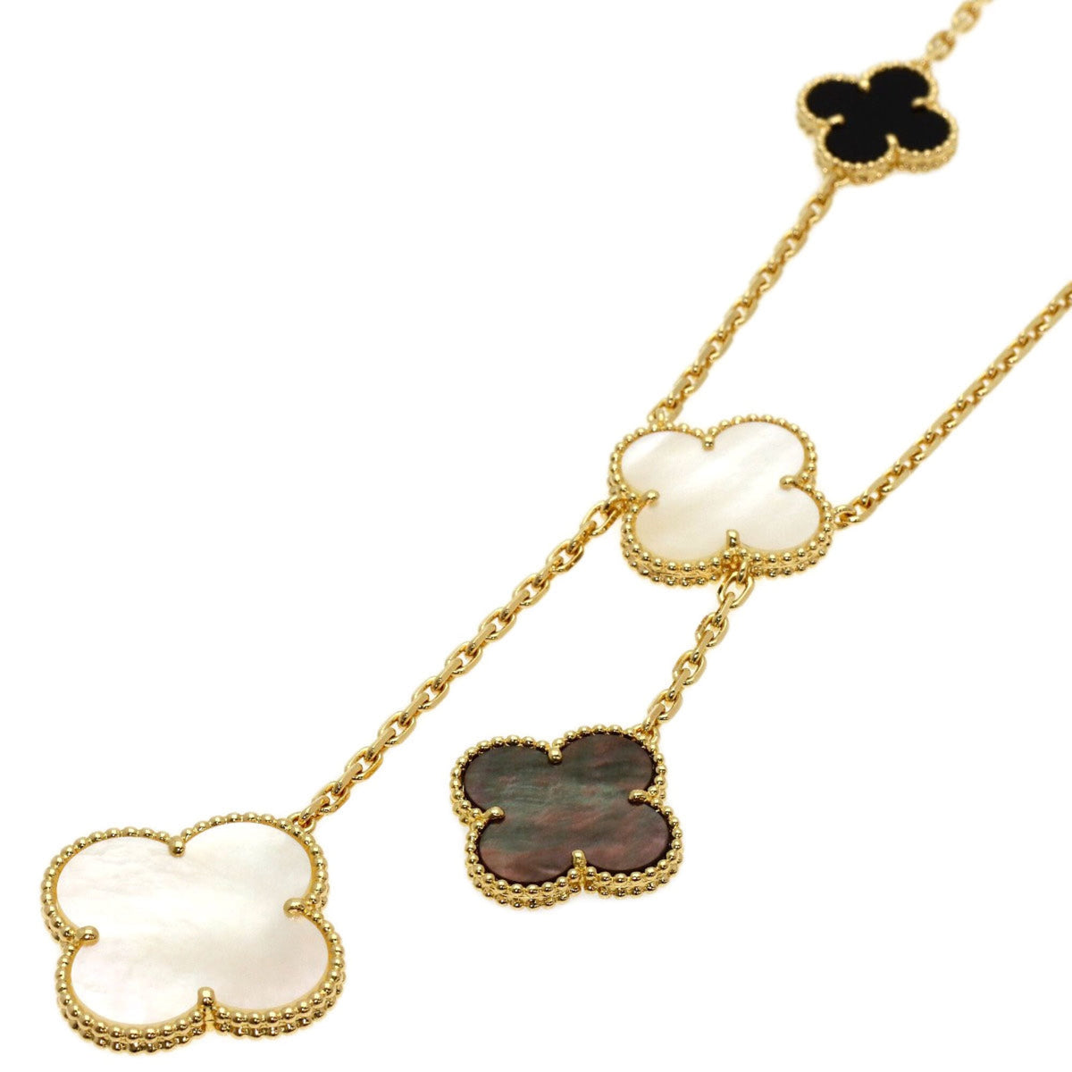 Van Cleef & Arpels Alhambra Pendant Necklace 18K Yellow Gold and Onyx