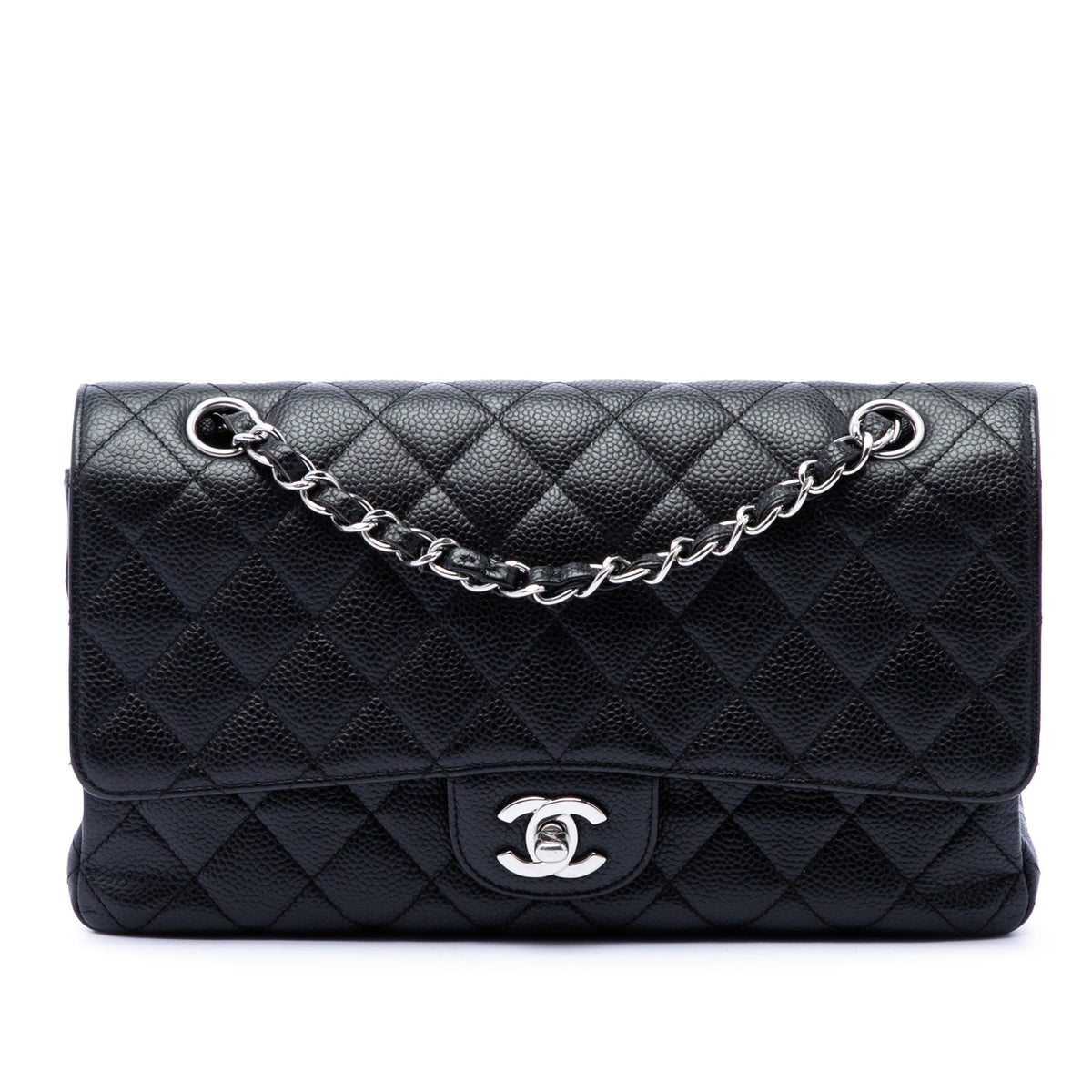 Chanel Classic Double Flap Bag Quilted Caviar Medium