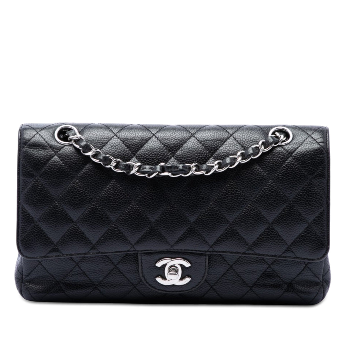 Chanel Classic Double Flap Bag Quilted Caviar Medium