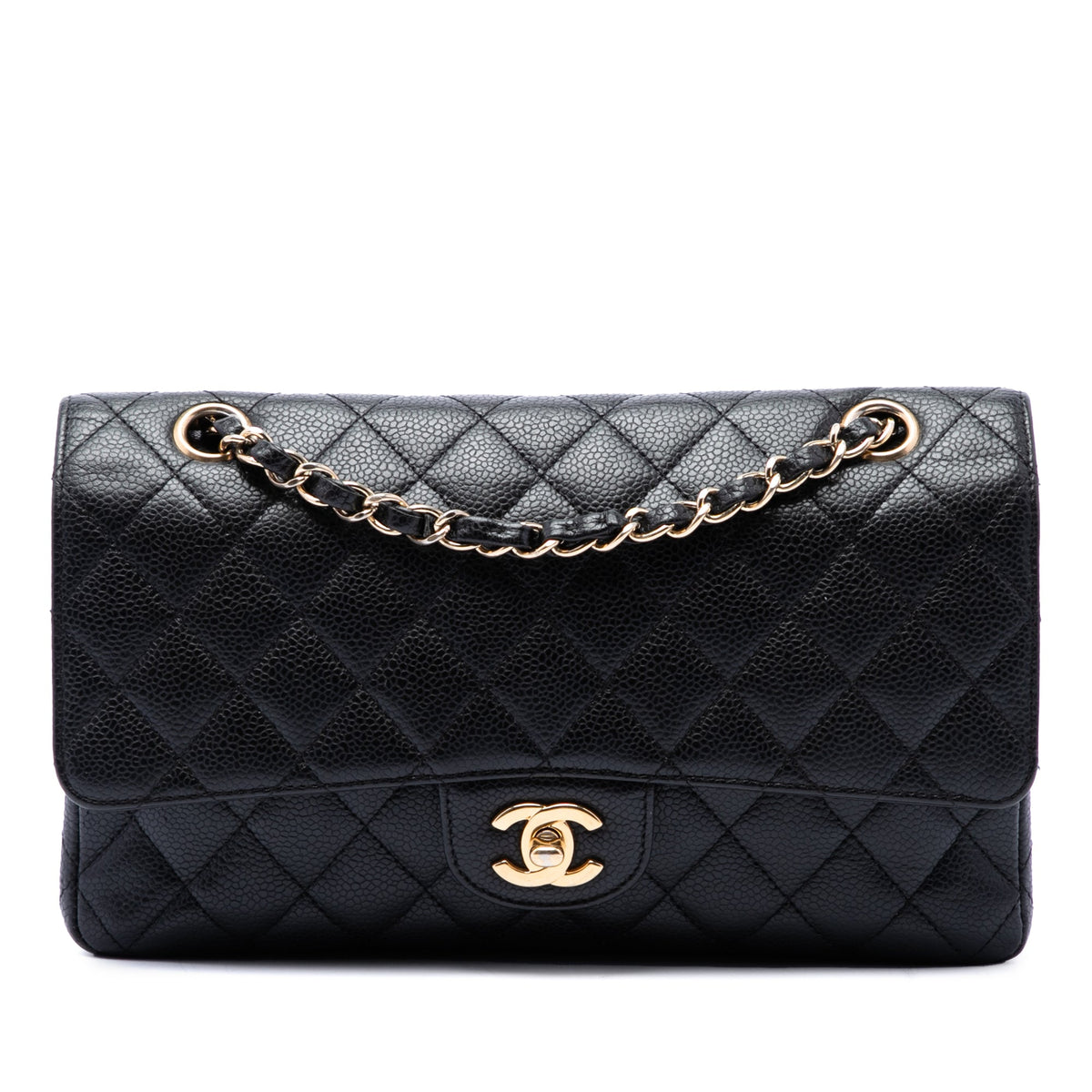 Chanel Classic Double Flap Bag Quilted Caviar Medium