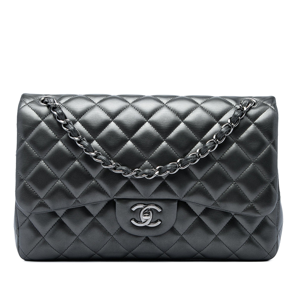 Chanel Classic Double Flap Bag Quilted Lambskin Jumbo