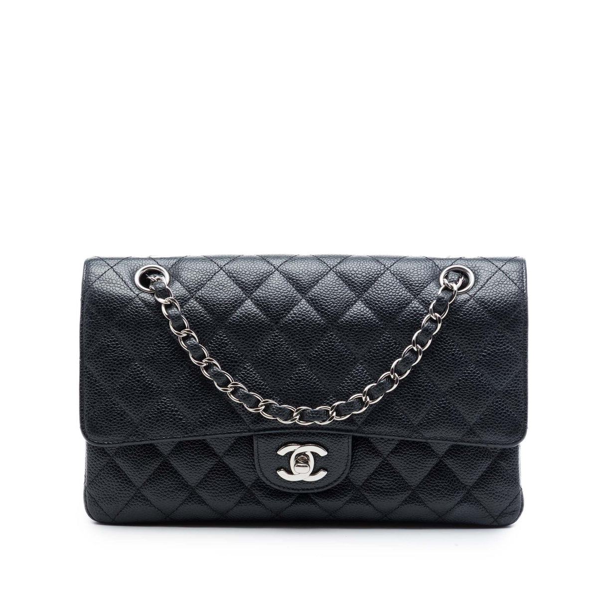 Chanel Classic Double Flap Bag Quilted Caviar Medium