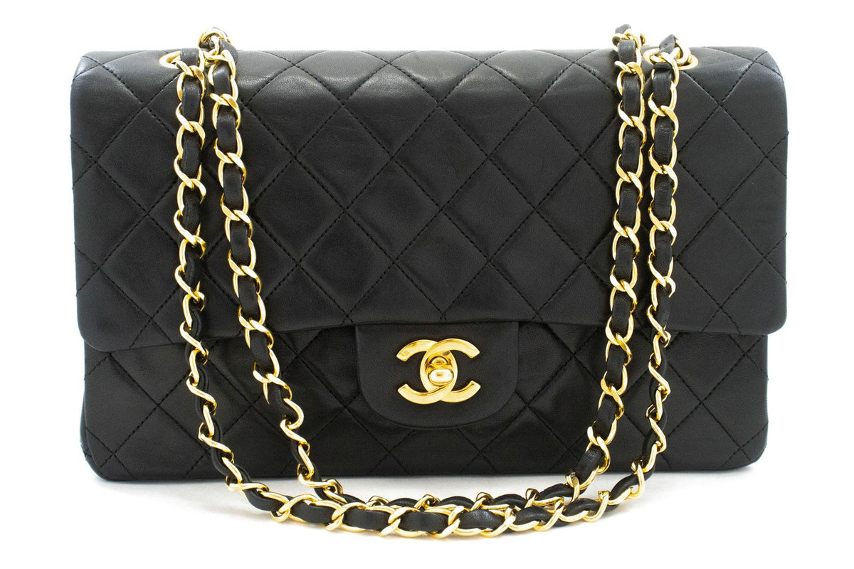 Chanel Vintage Classic Double Flap Bag Quilted Lambskin Medium