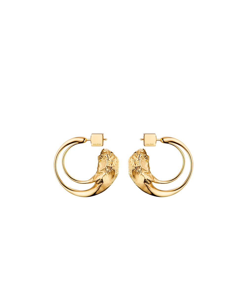 Polène Eroz Hoop Earrings - 24 carat gold gilded