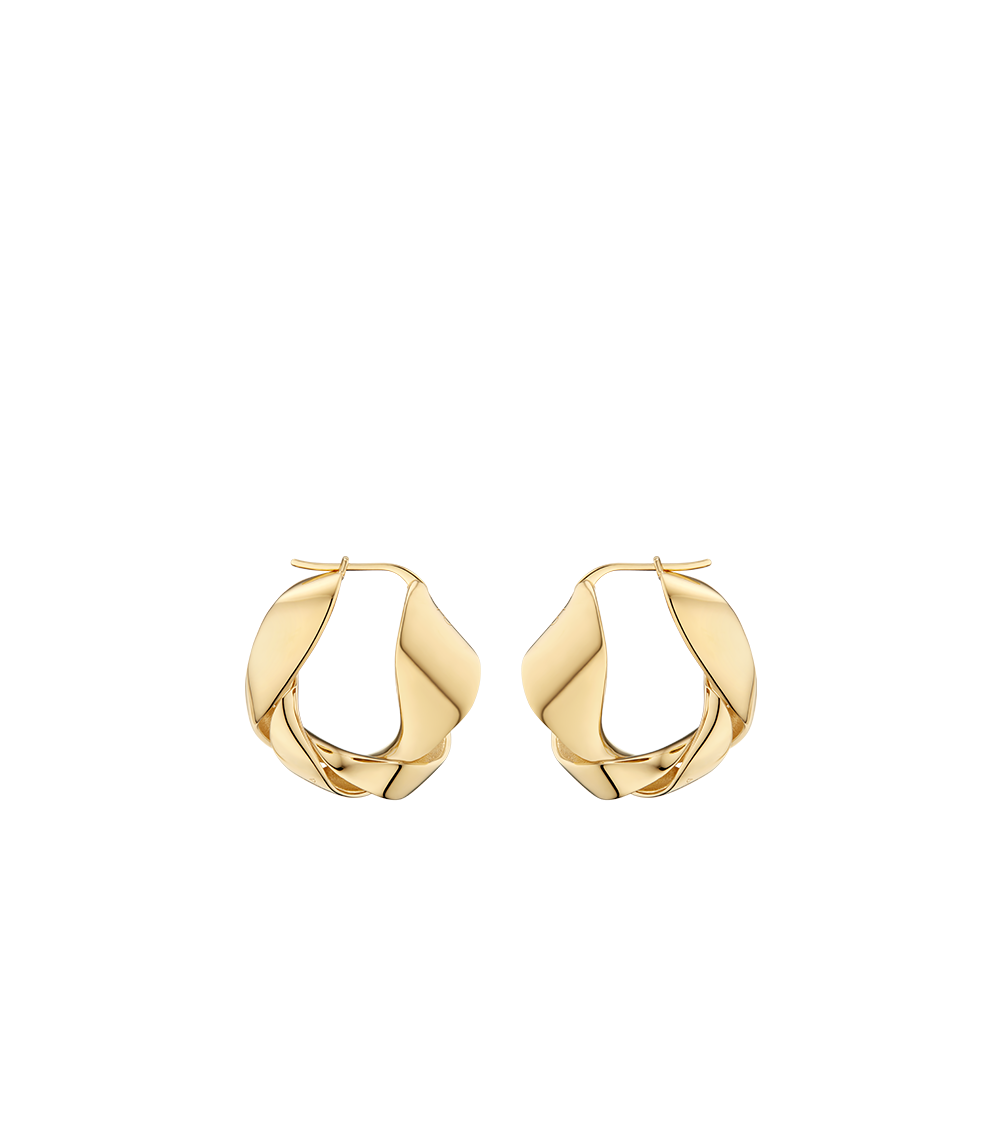 Polène Éole Wavy Hoop Earrings - 24 carat gold-gilded