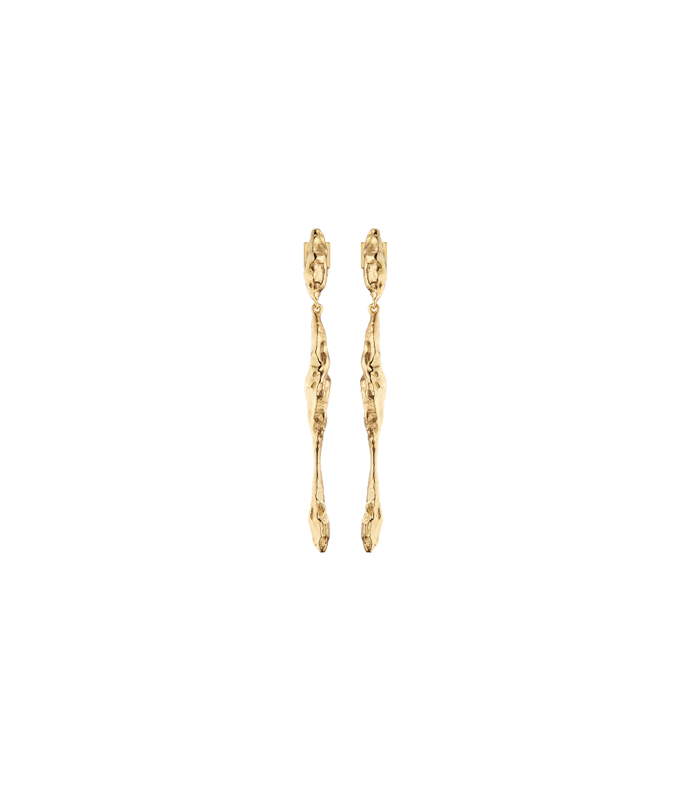 Polène Eroz Drop Earrings - 24 carat gold-gilded edition