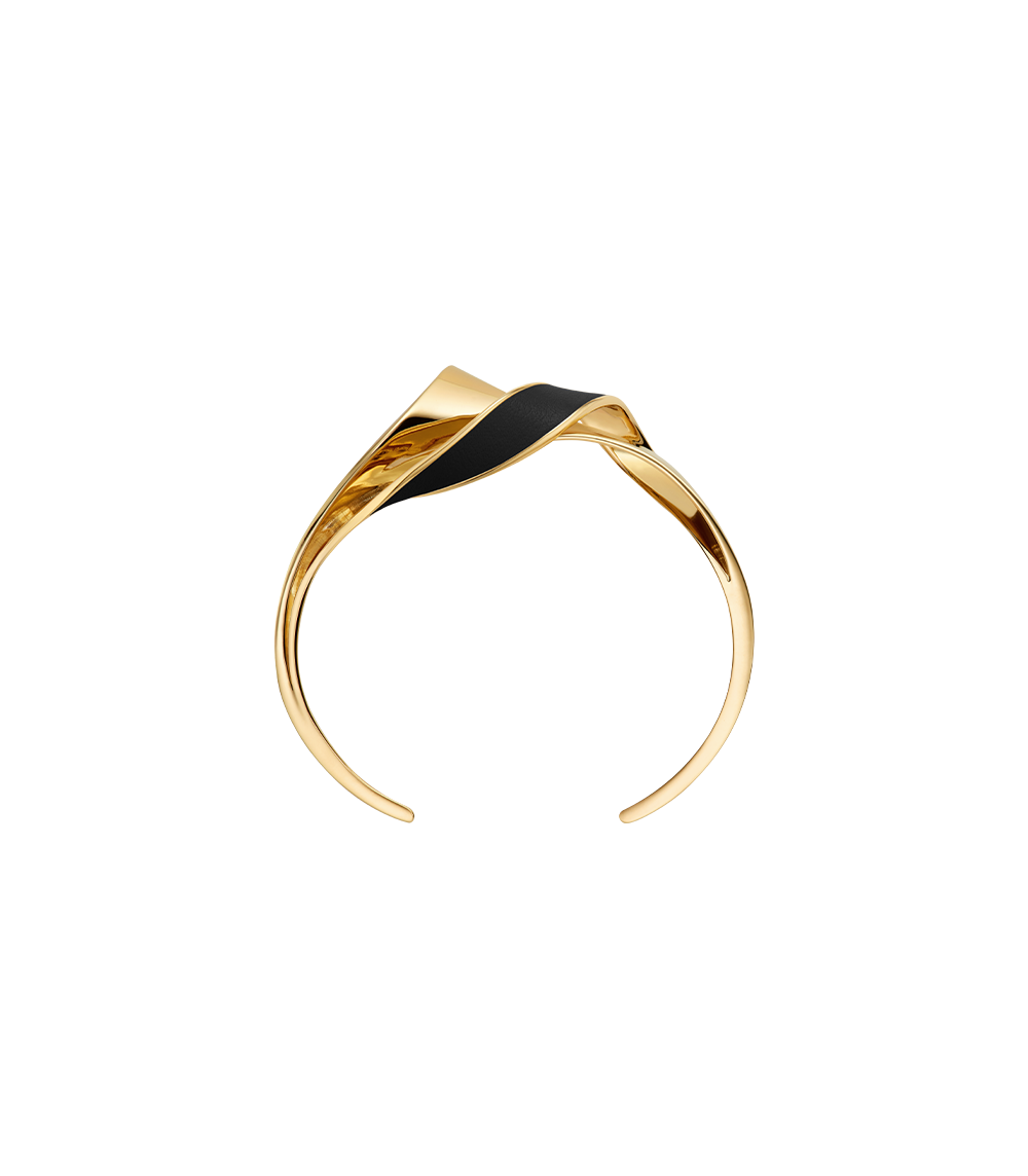 Polène Éole Cuff - Black Leather