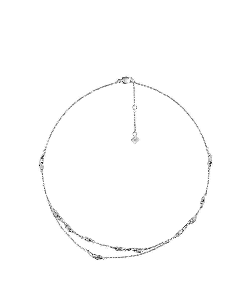 Polène Eroz Double Chain - Silver in rhodium plated brass
