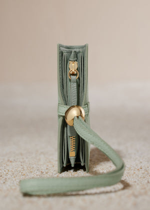 Polène Kayé Card Holder - Textured Duo Fresh Almond - view 4
