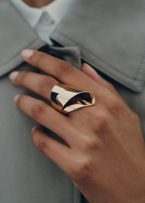 Polène Éole Draped Ring - 24 carat gold gilded - view 2