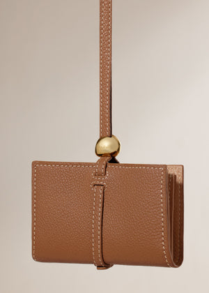 Polène Kayé Card Holder - Textured Duo Camel - view 3