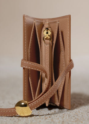 Polène Kayé Card Holder - Textured Duo Camel - view 5