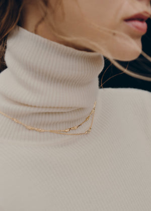 Polène Eroz Double Chain - 24 carat gold gilded - view 2