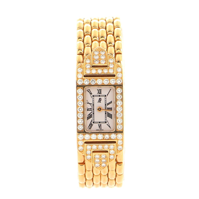Audemars Piguet Charleston Quartz Watch Yellow Gold with Diamond Bezel 15