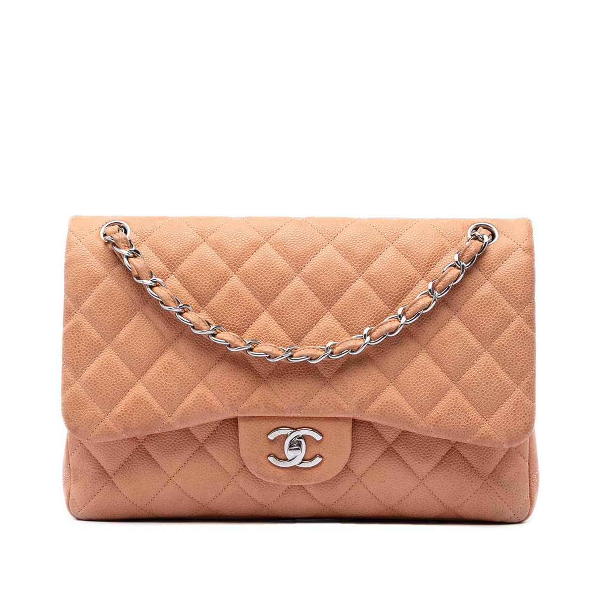 Chanel Classic Double Flap Bag Quilted Caviar Jumbo