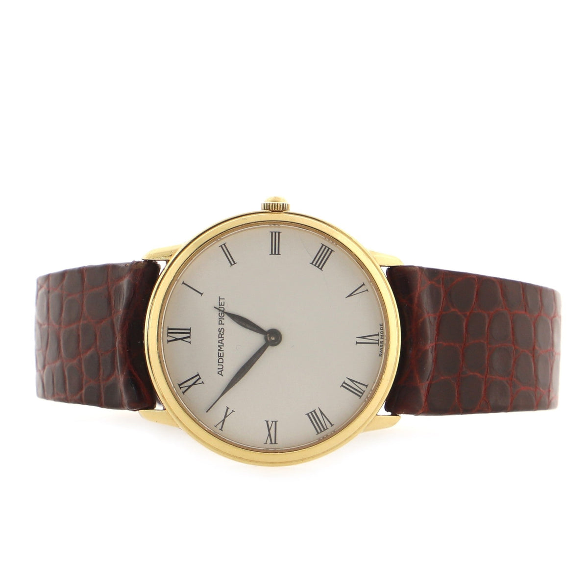 Classic Quartz Watch Yellow Gold and Alligator 31