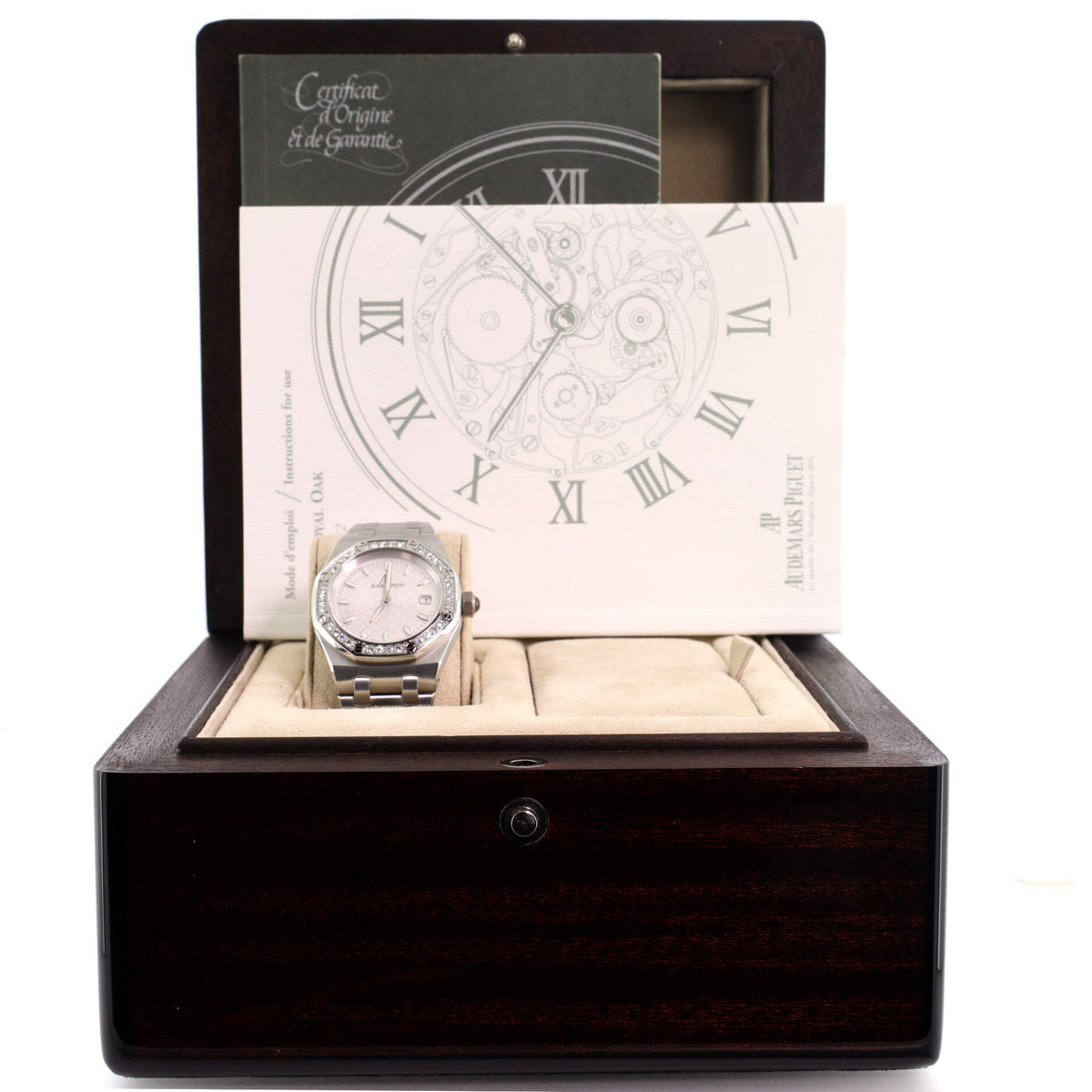 Royal Oak Date Quartz Watch Stainless Steel with Diamond Bezel 33
