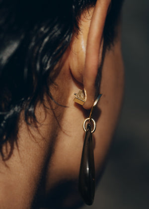 Polène Naé Drop Earrings - Smoked glass - view 4