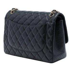 Chanel Classic Double Flap Bag Quilted Caviar Jumbo - view 2