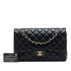 Chanel Classic Double Flap Bag Quilted Caviar Jumbo - view 7