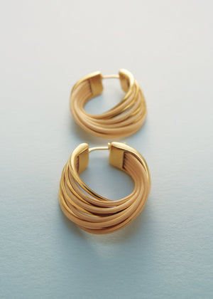 Polène Rozo Hoop Earrings - Rattan - view 2