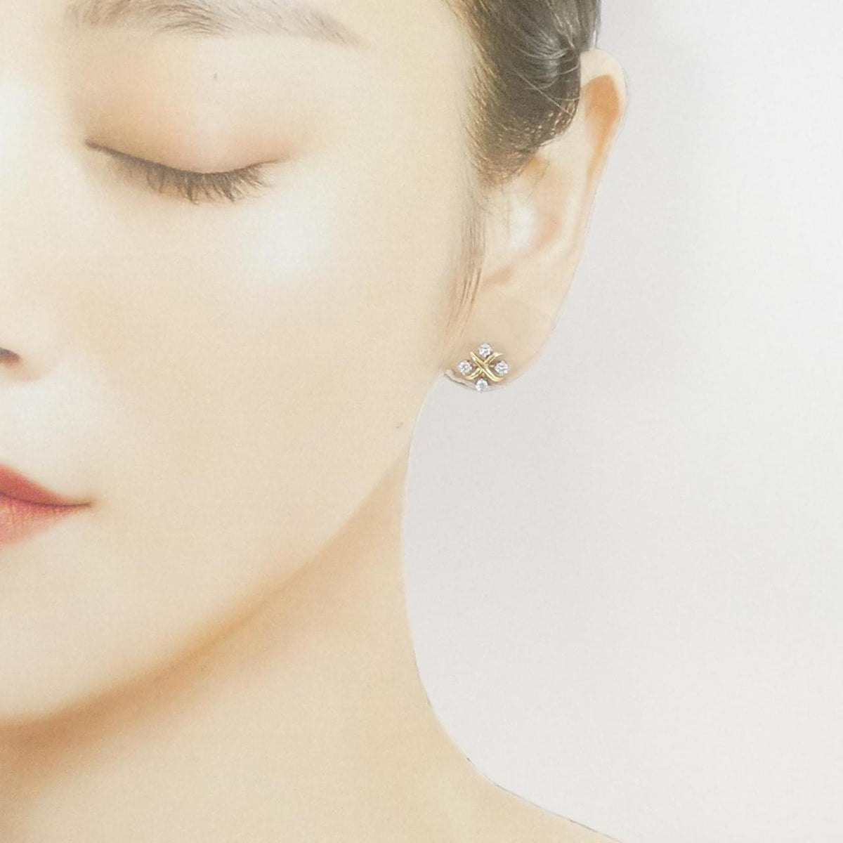 Earrings Platinum and 18K Yellow Gold