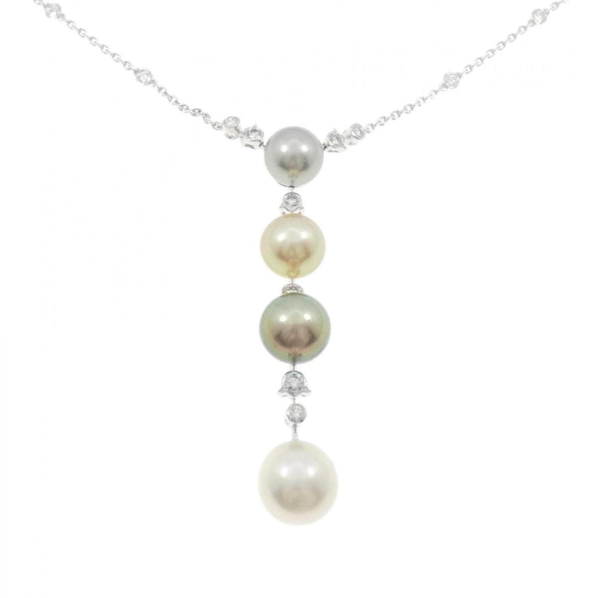 Cartier Pendant Necklace 18K White Gold With Diamond and Pearl