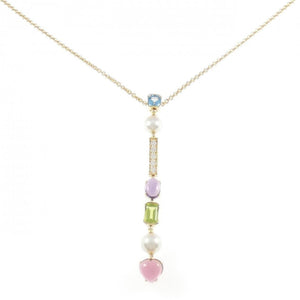 Bvlgari Pendant Necklace 18K Yellow Gold with Amethyst and Diamond and Pearl and Peridot and Topaz and Tourmaline - view 1