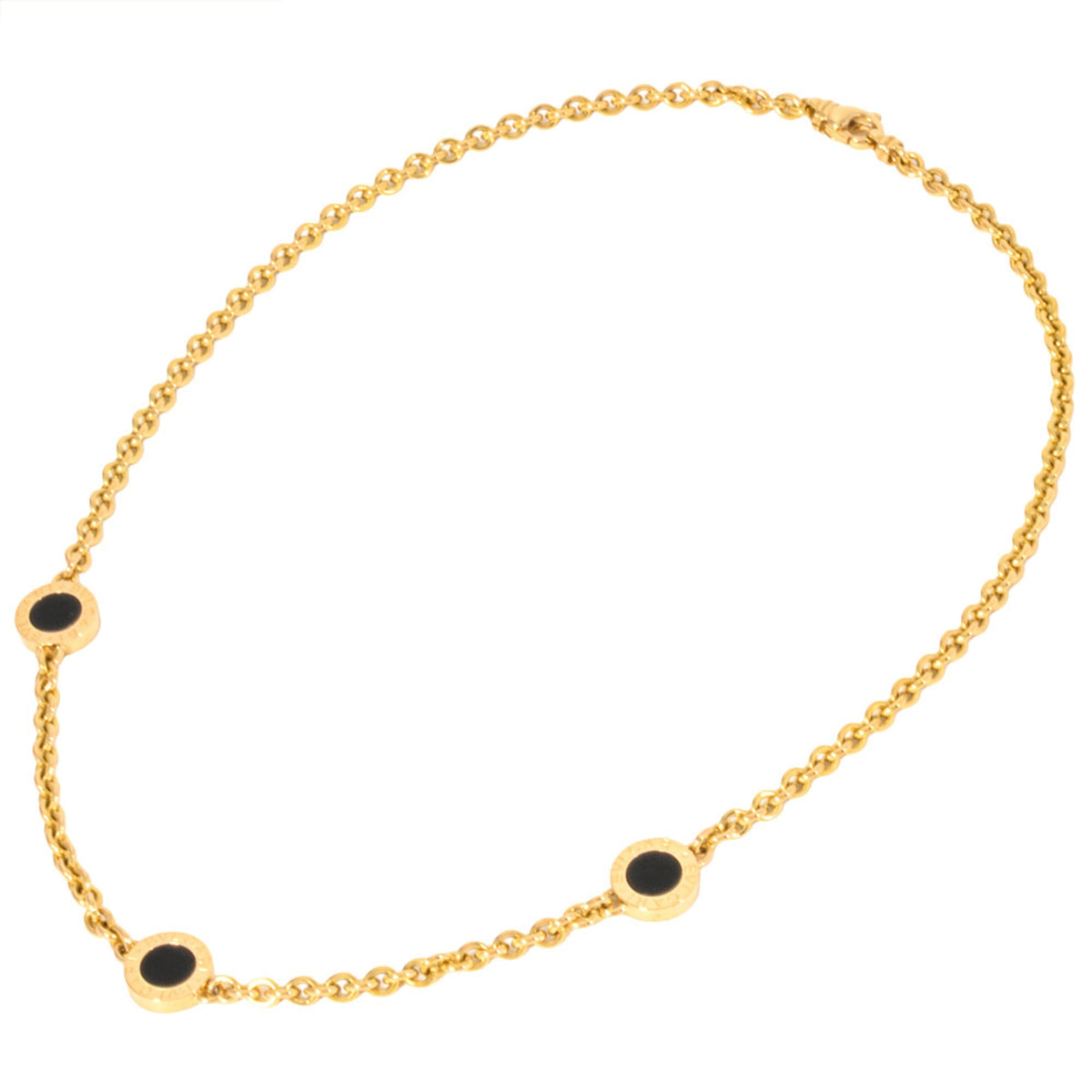 Pendant Necklace 18K Yellow Gold And Onyx