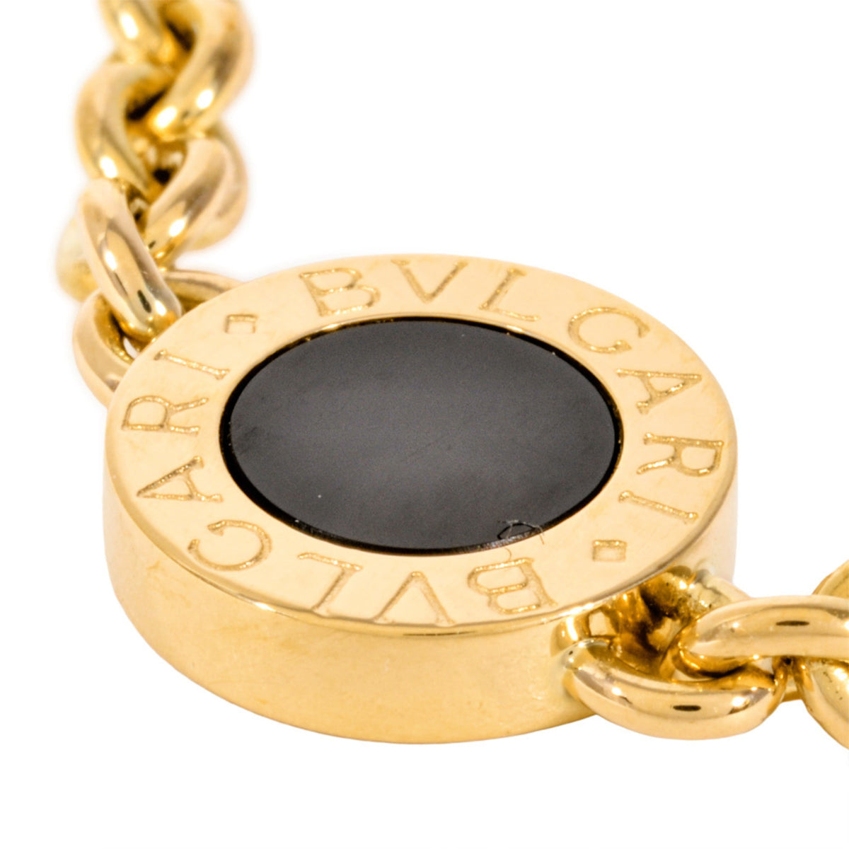 Pendant Necklace 18K Yellow Gold And Onyx