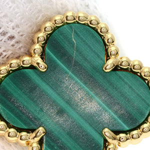 Van Cleef & Arpels Vintage Alhambra Earrings 18K Yellow Gold and Malachite 18K Yellow Gold - view 8