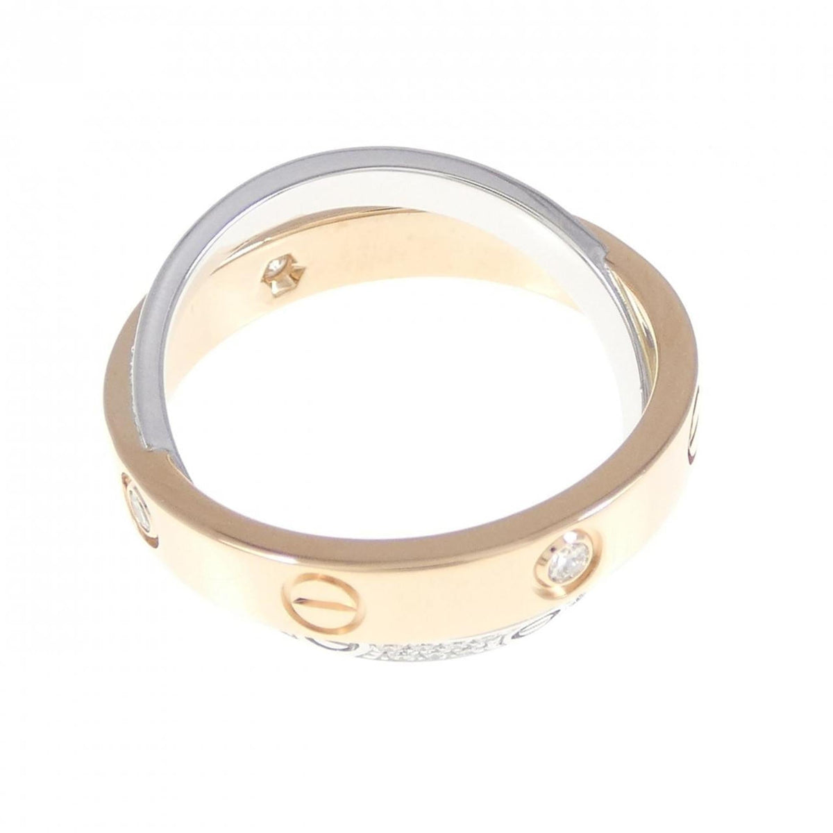 Cartier Be Love Ring 18K Rose Gold and 18K White Gold with Diamond – view 3