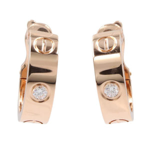 Cartier Love Hoop Earrings 18K Rose Gold with Diamond 18K Rose Gold - view 1