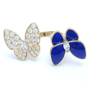 Van Cleef & Arpels Band Ring 18K Yellow Gold with Diamond and Lapis Lazuli - view 3