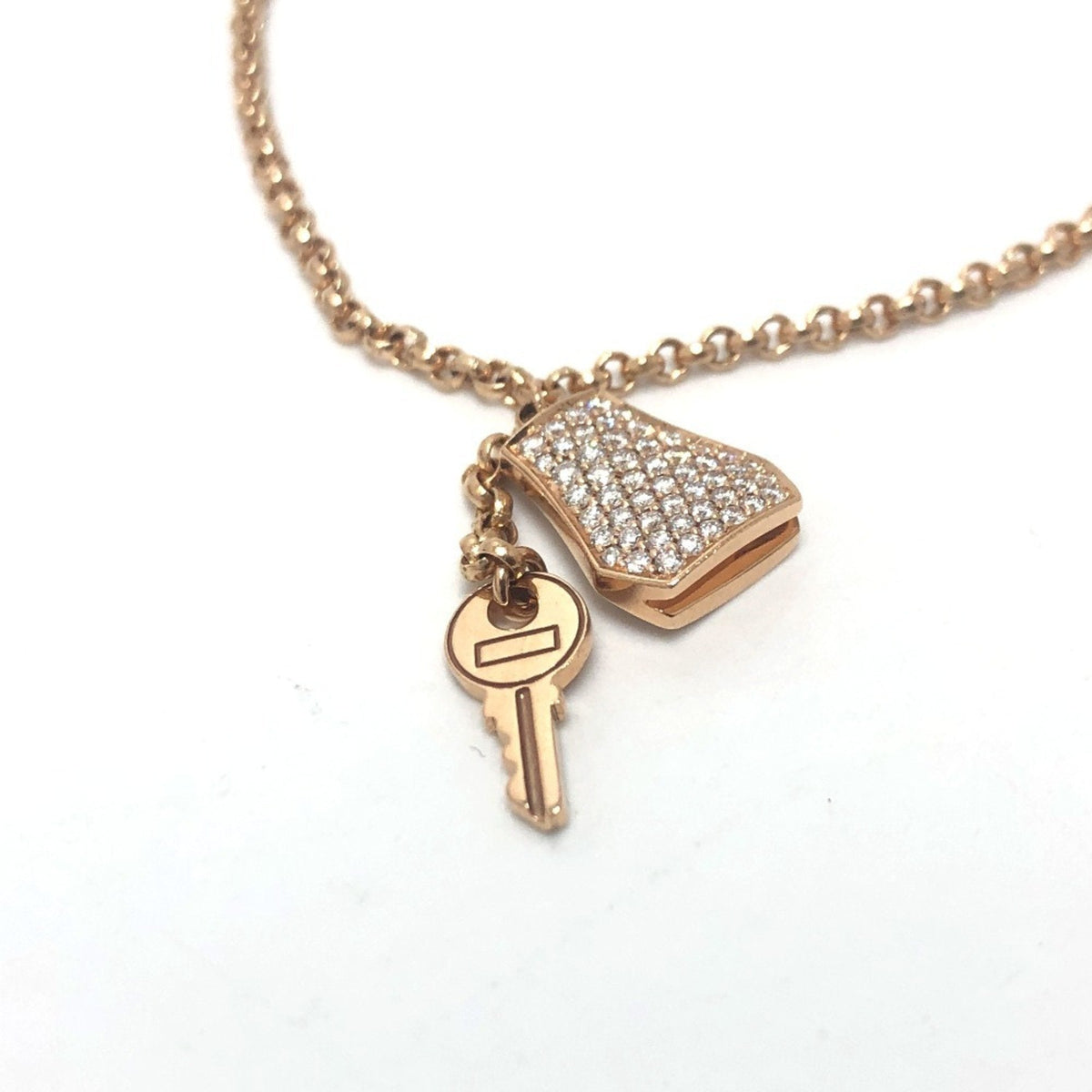 Kelly Crochet Chain Bracelet 18K Rose Gold with Diamond
