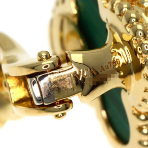 Van Cleef & Arpels Vintage Alhambra Earrings 18K Yellow Gold and Malachite 18K Yellow Gold - view 6