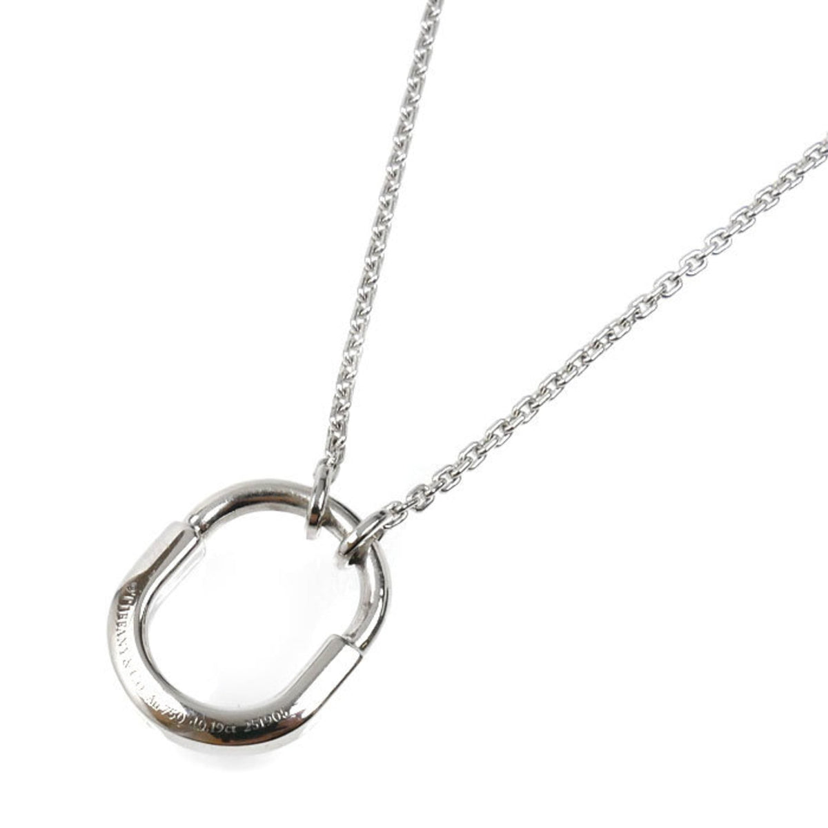 Pendant Necklace 18K White Gold Small with Diamond