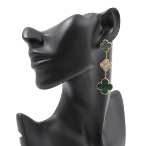 Van Cleef & Arpels Alhambra Earrings 18K Yellow Gold and Malachite 18K Yellow Gold - view 4