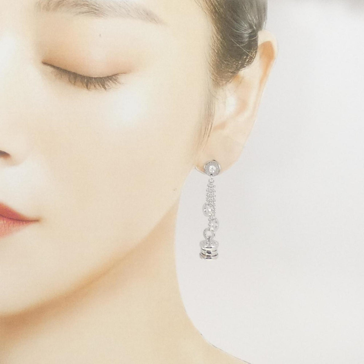 B.Zero1 Earrings 18K White Gold with Diamond 18K White Gold