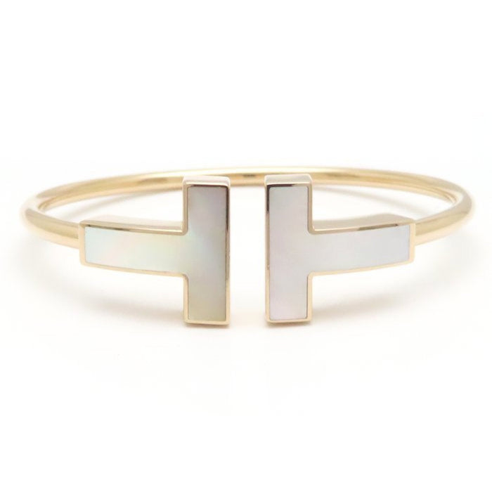 Tiffany & Co. Wire Bracelet 18K Rose Gold with Mother of Pearl