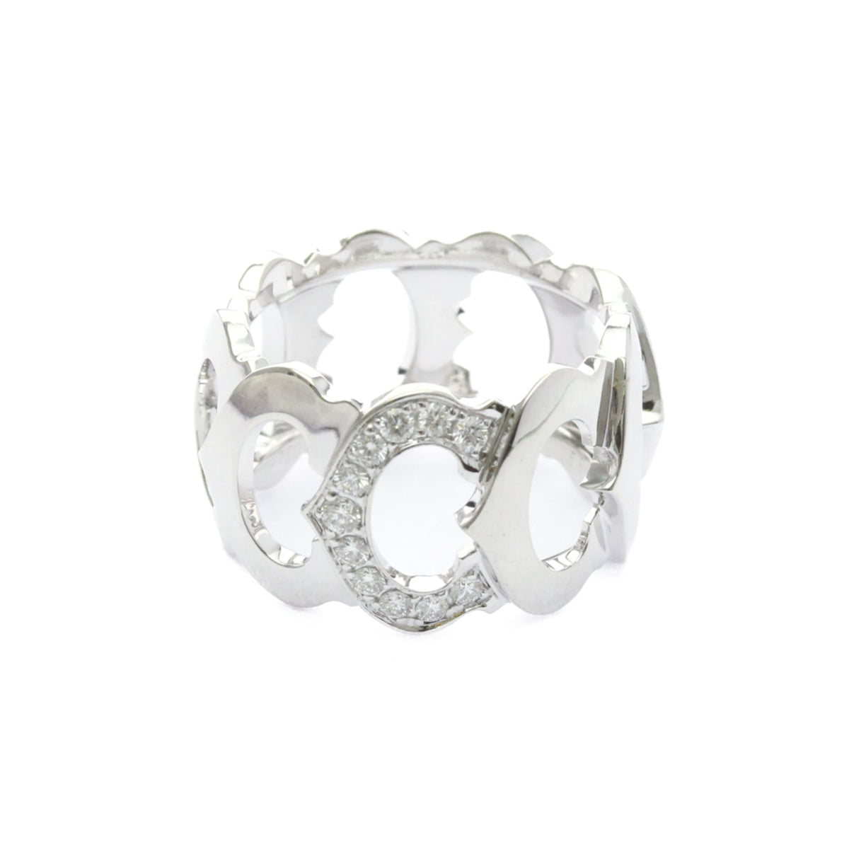 Cartier Band Ring 18K White Gold With Diamond