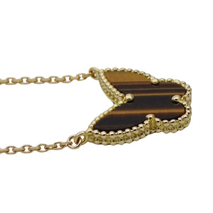Van Cleef & Arpels Alhambra Pendant Necklace 18K Yellow Gold and Tiger's Eye - view 4
