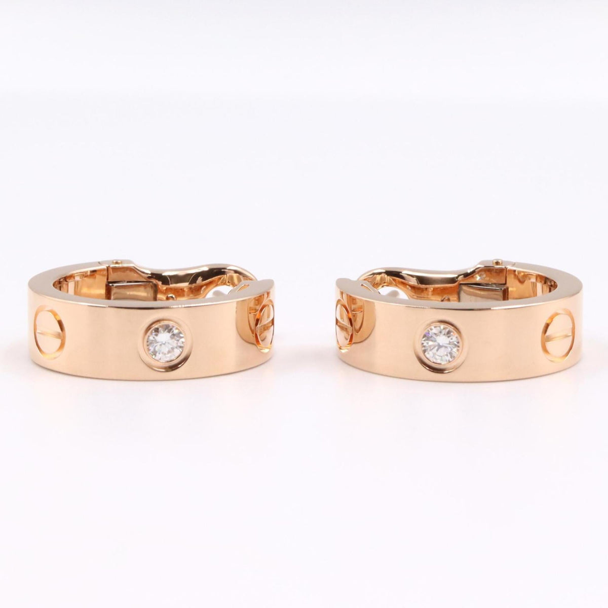Cartier Love Hoop Earrings 18K Rose Gold with Diamond 18K Rose Gold – view 5