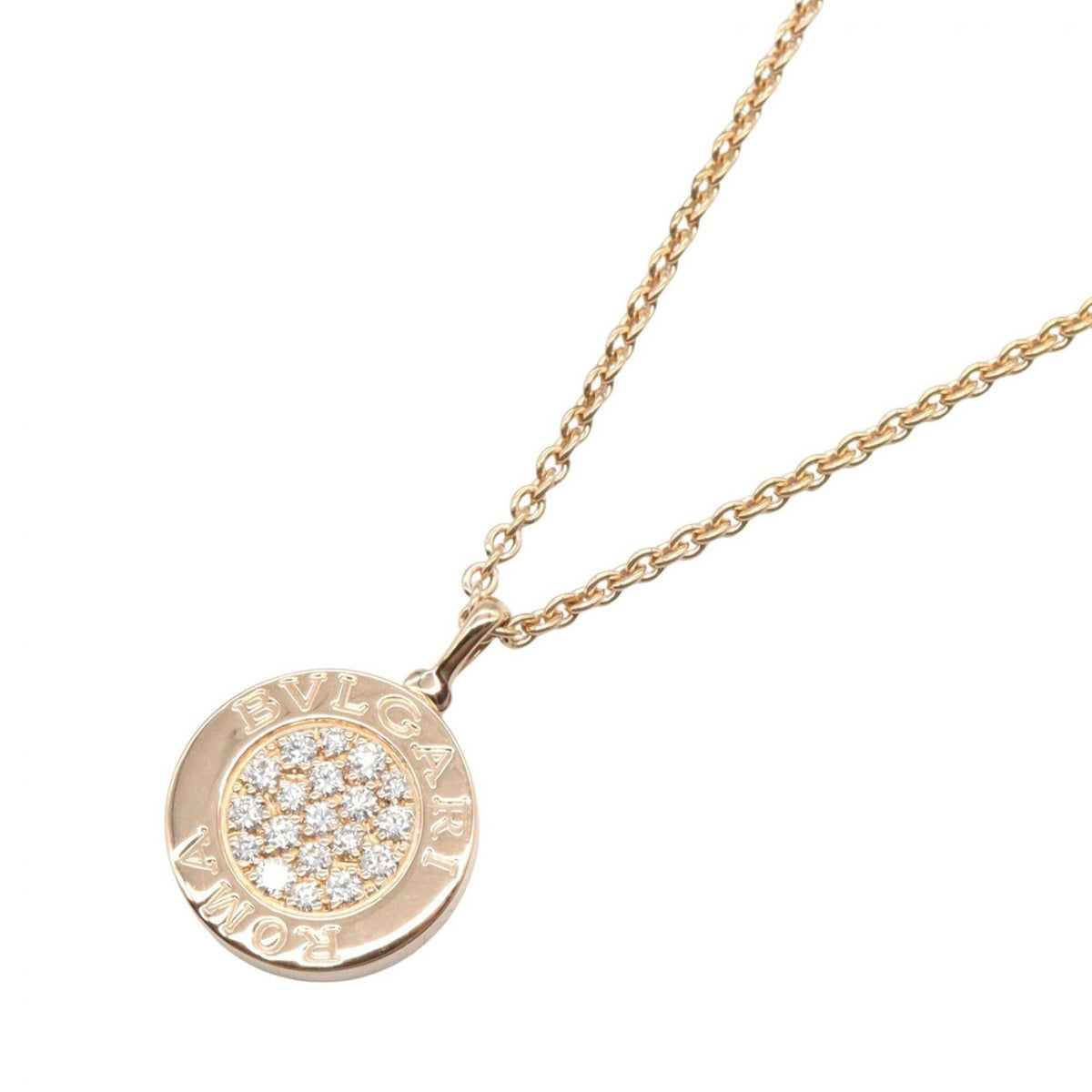 Pendant Necklace 18K Rose Gold with Diamond and Onyx